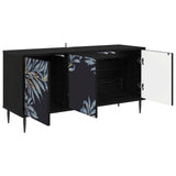 Wooden TV Stand 102cm Wide With 3 Doors And Raised Feet - Dokkum