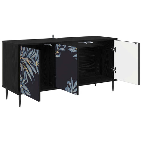 Wooden TV Stand 102cm Wide With 3 Doors And Raised Feet - Dokkum