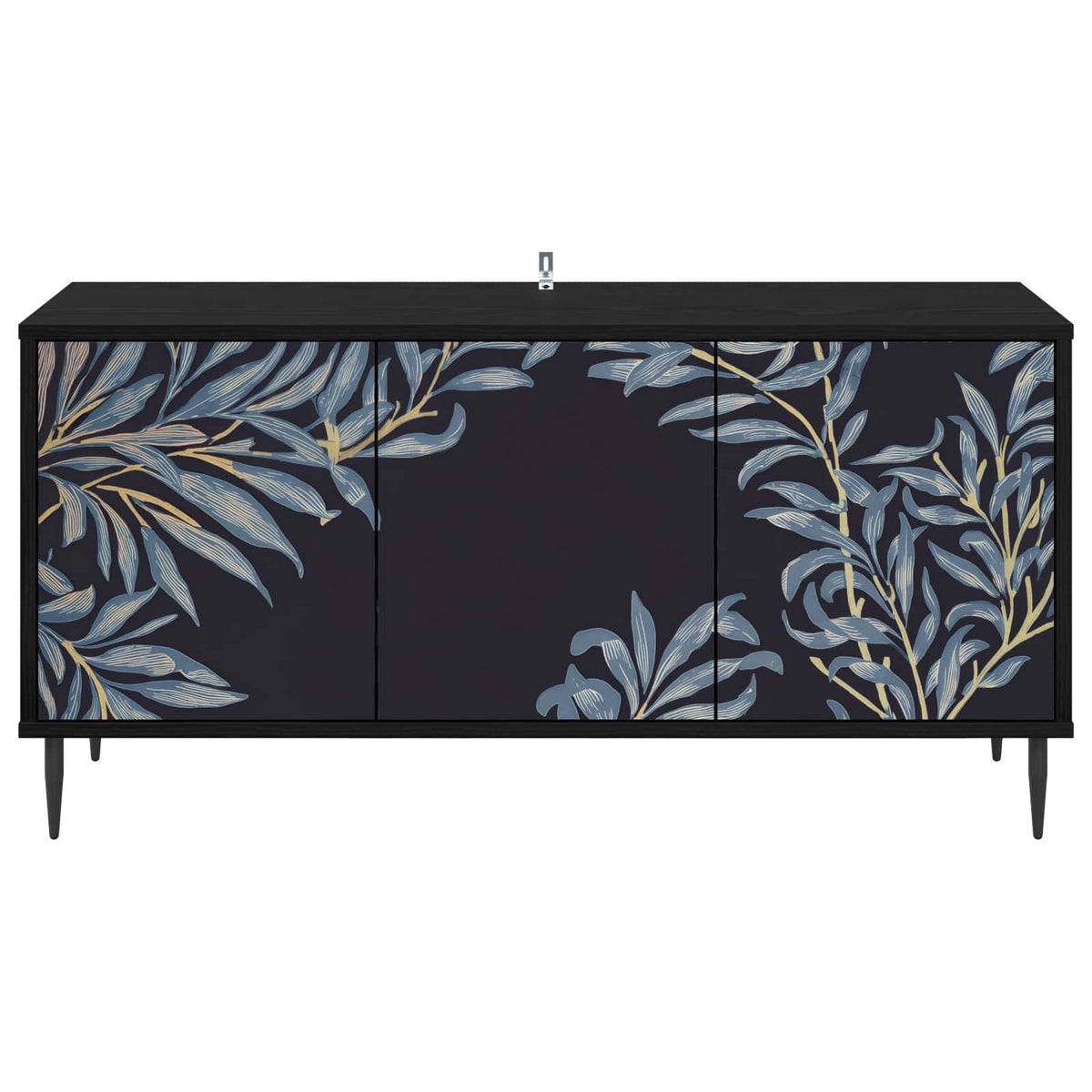 Wooden TV Stand 102cm Wide With 3 Doors And Raised Feet - Dokkum