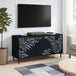 Wooden TV Stand 102cm Wide With 3 Doors And Raised Feet - Dokkum