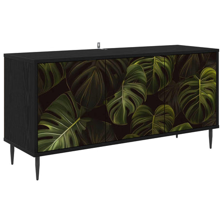 Wooden TV Stand 102cm Wide With 3 Doors And Raised Feet - Elburg