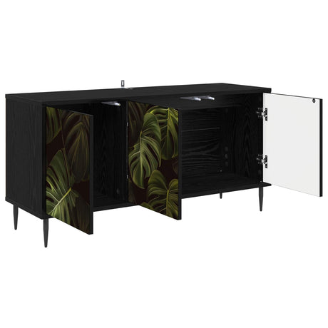Wooden TV Stand 102cm Wide With 3 Doors And Raised Feet - Elburg