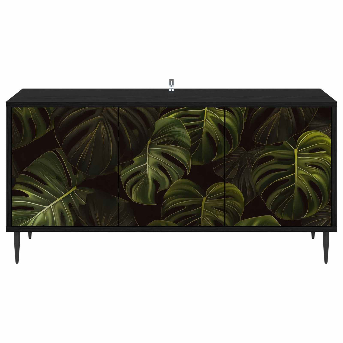 Wooden TV Stand 102cm Wide With 3 Doors And Raised Feet - Elburg