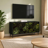 Wooden TV Stand 102cm Wide With 3 Doors And Raised Feet - Elburg