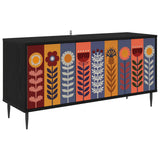 Wooden TV Stand 102cm Wide With 3 Doors And Raised Feet - Essen