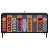 Wooden TV Stand 102cm Wide With 3 Doors And Raised Feet - Essen