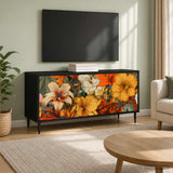 Wooden TV Stand 102cm Wide With 3 Doors And Raised Feet - Gennep