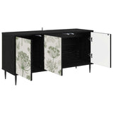 Wooden TV Stand 102cm Wide With 3 Doors And Raised Feet - Gotha