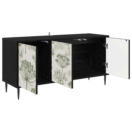 Wooden TV Stand 102cm Wide With 3 Doors And Raised Feet - Gotha
