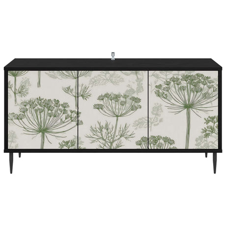 Wooden TV Stand 102cm Wide With 3 Doors And Raised Feet - Gotha