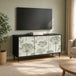 Wooden TV Stand 102cm Wide With 3 Doors And Raised Feet - Gotha