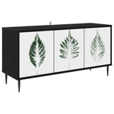 Wooden TV Stand 102cm Wide With 3 Doors And Raised Feet - Hanau