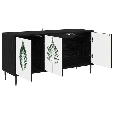 Wooden TV Stand 102cm Wide With 3 Doors And Raised Feet - Hanau