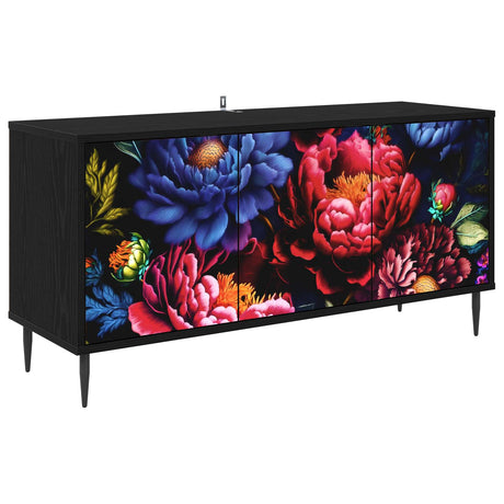 Wooden TV Stand 102cm Wide With 3 Doors And Raised Feet - Kiel