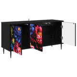Wooden TV Stand 102cm Wide With 3 Doors And Raised Feet - Kiel