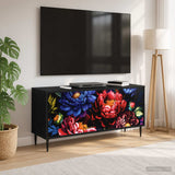 Wooden TV Stand 102cm Wide With 3 Doors And Raised Feet - Kiel
