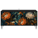 Wooden TV Stand 102cm Wide With 3 Doors And Raised Feet - Lochem