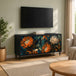 Wooden TV Stand 102cm Wide With 3 Doors And Raised Feet - Lochem