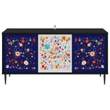 Wooden TV Stand 102cm Wide With 3 Doors And Raised Feet - Mainz