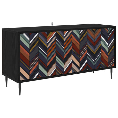 Wooden TV Stand 102cm Wide With 3 Doors And Raised Feet - Ommen
