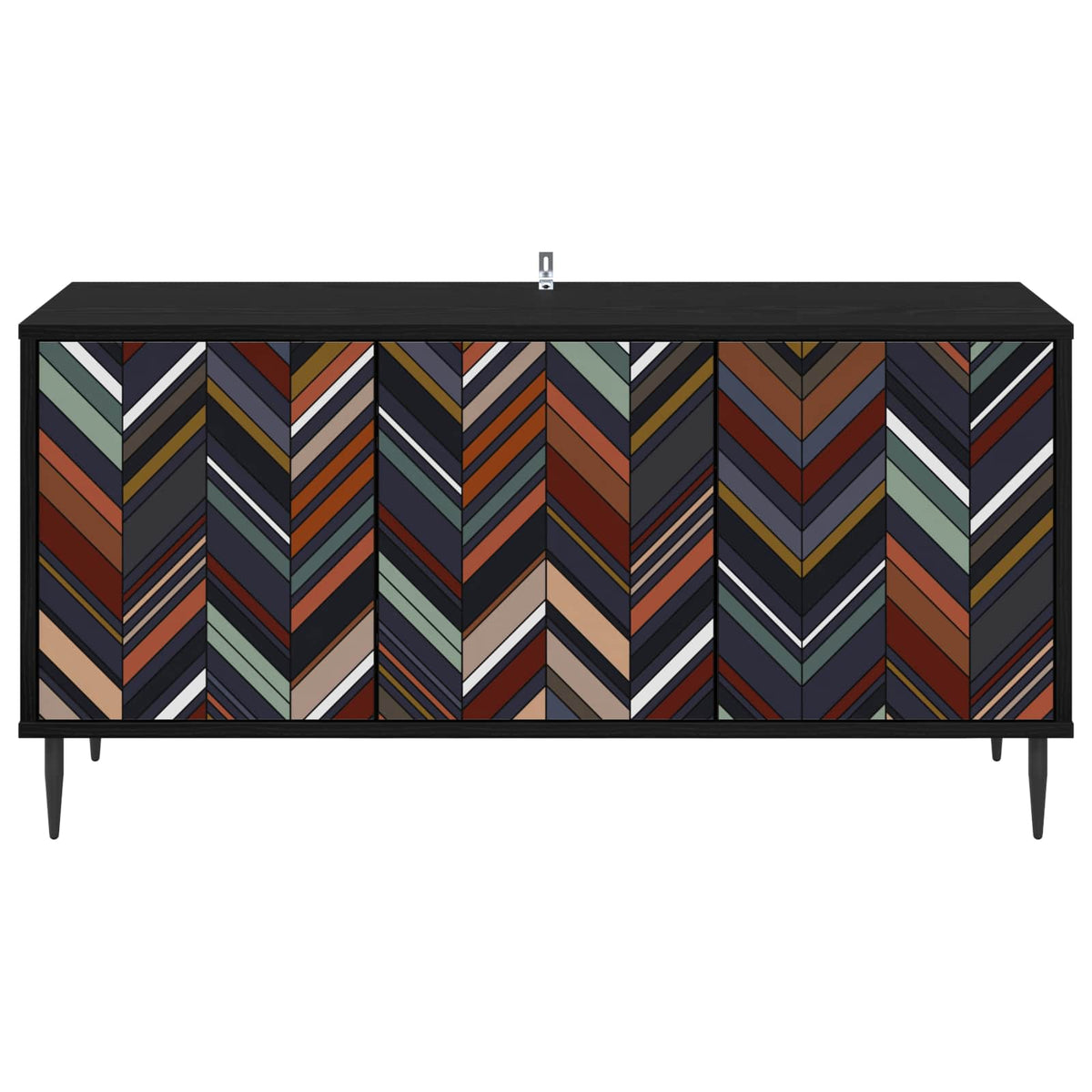 Wooden TV Stand 102cm Wide With 3 Doors And Raised Feet - Ommen
