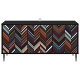 Wooden TV Stand 102cm Wide With 3 Doors And Raised Feet - Ommen