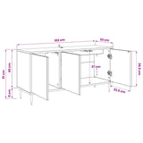 Wooden TV Stand 102cm Wide With 3 Doors And Raised Feet - Ommen