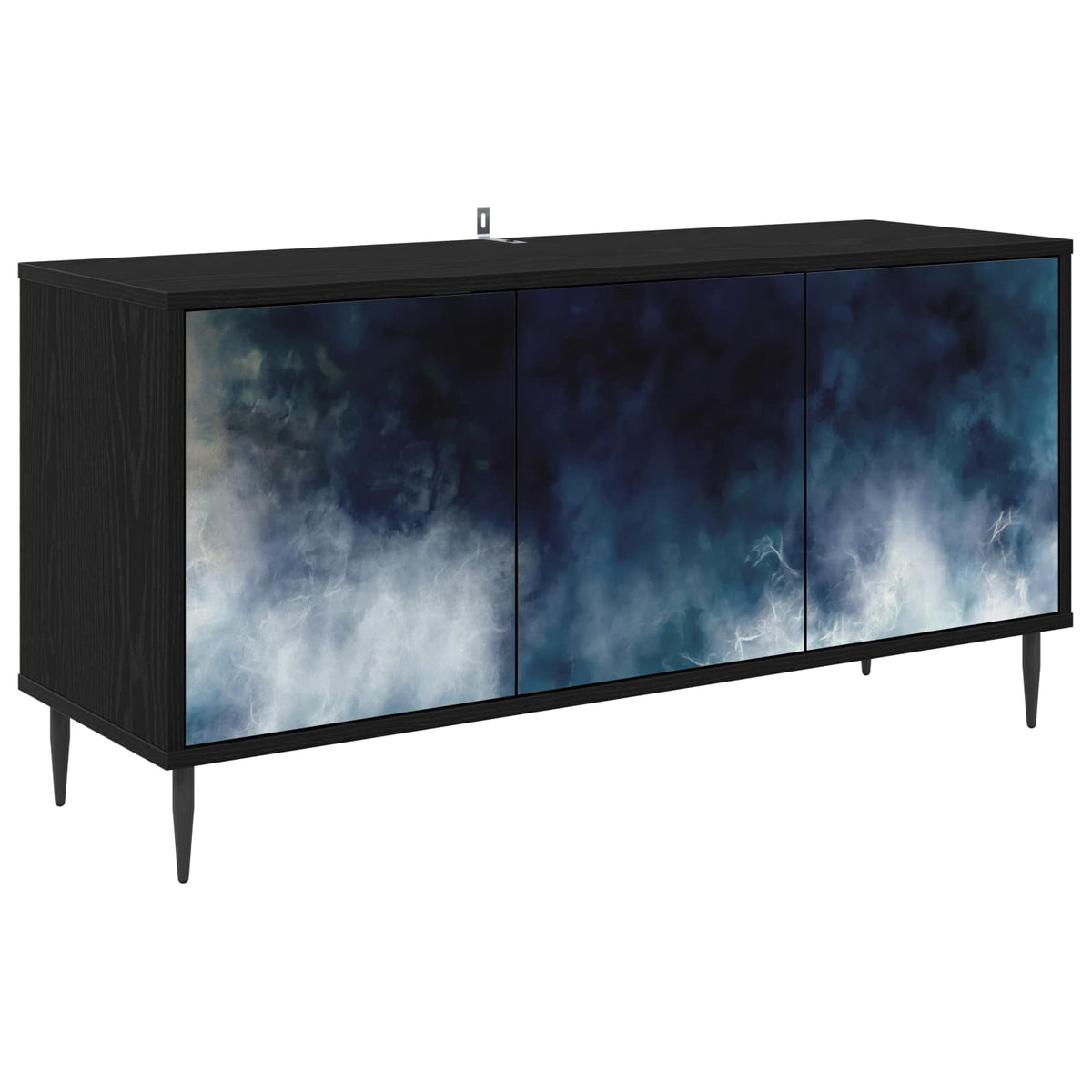 Wooden TV Stand 102cm Wide With 3 Doors And Raised Feet - Raalte