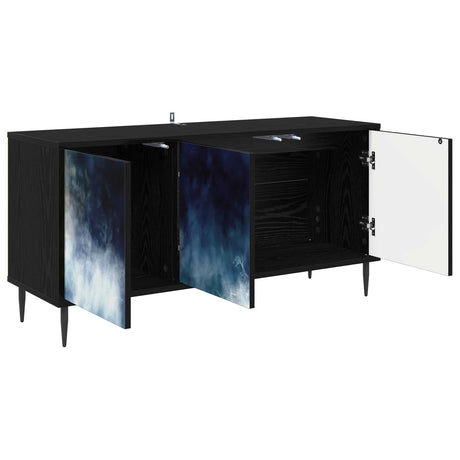 Wooden TV Stand 102cm Wide With 3 Doors And Raised Feet - Raalte