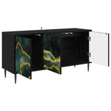 Wooden TV Stand 102cm Wide With 3 Doors And Raised Feet - Wijhe