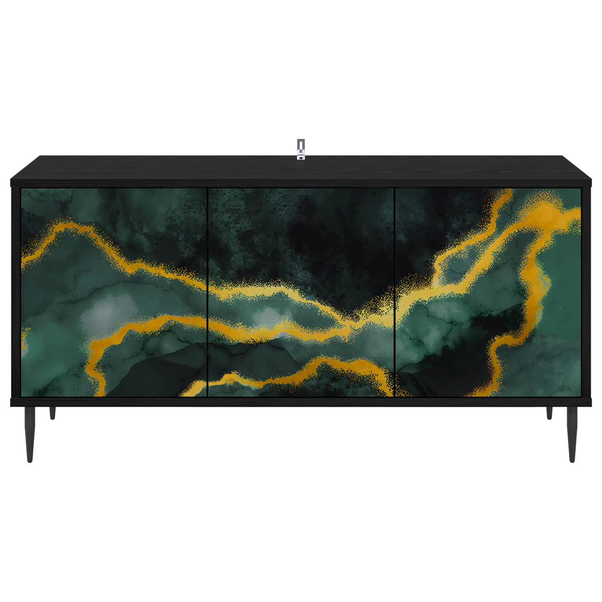 Wooden TV Stand 102cm Wide With 3 Doors And Raised Feet - Wijhe