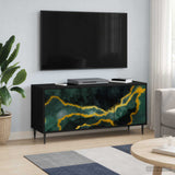 Wooden TV Stand 102cm Wide With 3 Doors And Raised Feet - Wijhe