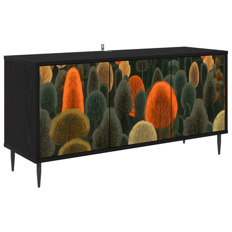 Wooden TV Stand 102cm Wide With 3 Doors And Raised Feet - Zaandam