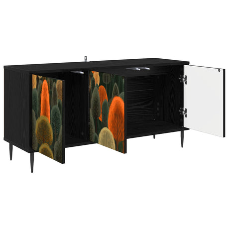 Wooden TV Stand 102cm Wide With 3 Doors And Raised Feet - Zaandam