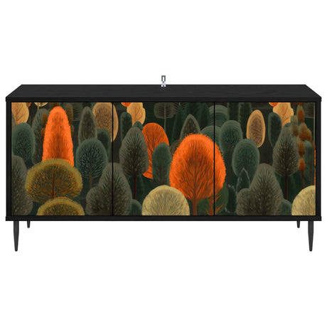 Wooden TV Stand 102cm Wide With 3 Doors And Raised Feet - Zaandam