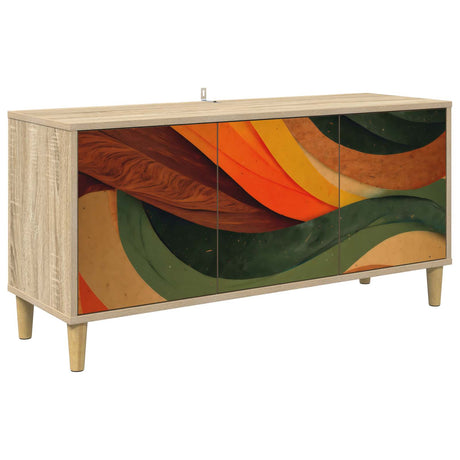 Wooden TV Stand 102cm Wide With 3 Doors - Bonn