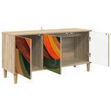 Wooden TV Stand 102cm Wide With 3 Doors - Bonn