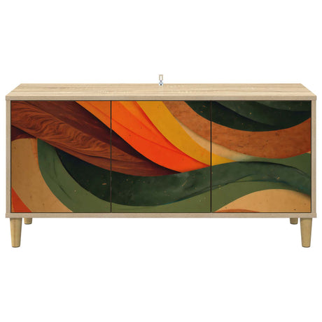 Wooden TV Stand 102cm Wide With 3 Doors - Bonn