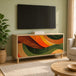 Wooden TV Stand 102cm Wide With 3 Doors - Bonn