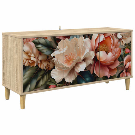 Wooden TV Stand 102cm Wide With 3 Doors - Borne