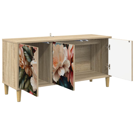 Wooden TV Stand 102cm Wide With 3 Doors - Borne