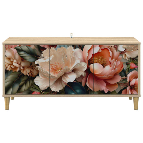 Wooden TV Stand 102cm Wide With 3 Doors - Borne