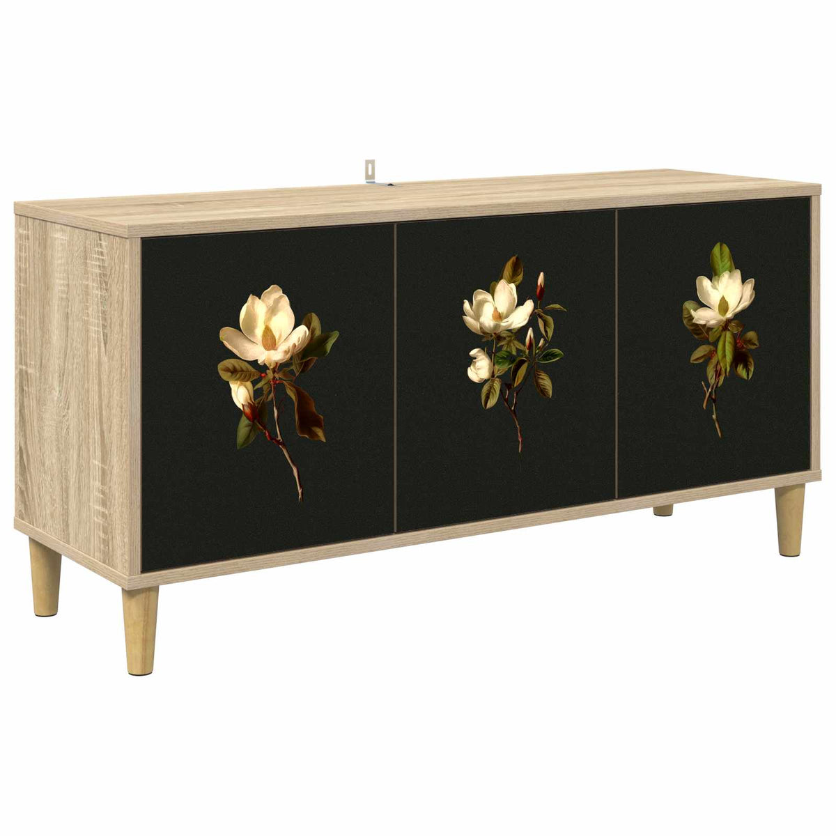 Wooden TV Stand 102cm Wide With 3 Doors - Bremen