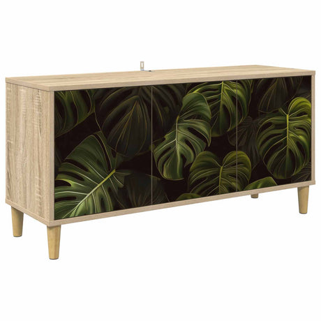 Wooden TV Stand 102cm Wide With 3 Doors - Elburg