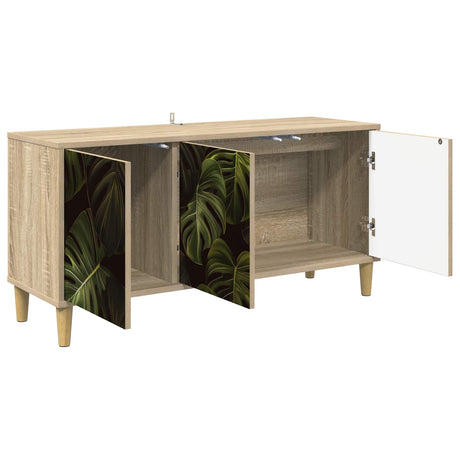Wooden TV Stand 102cm Wide With 3 Doors - Elburg