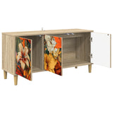 Wooden TV Stand 102cm Wide With 3 Doors - Gennep