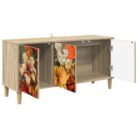 Wooden TV Stand 102cm Wide With 3 Doors - Gennep