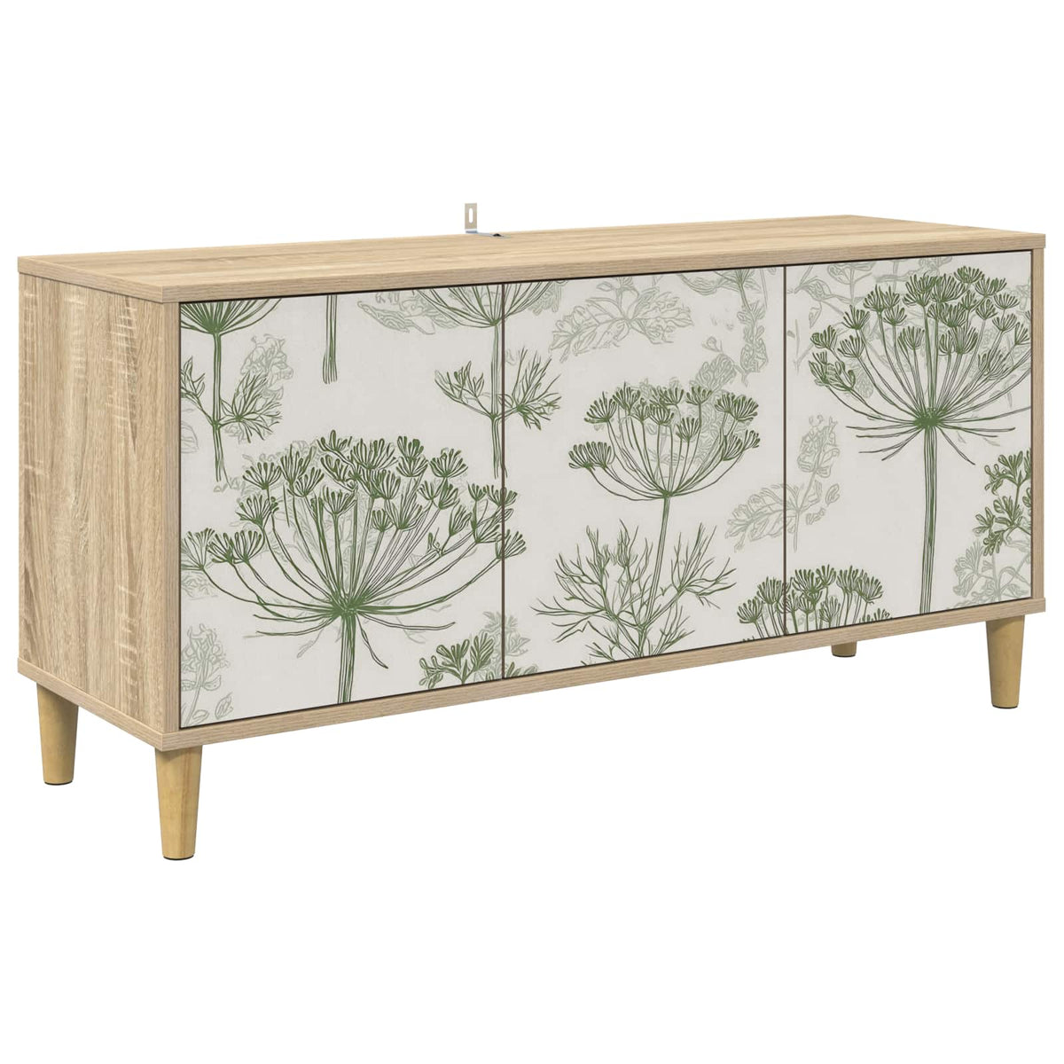 Wooden TV Stand 102cm Wide With 3 Doors - Gotha