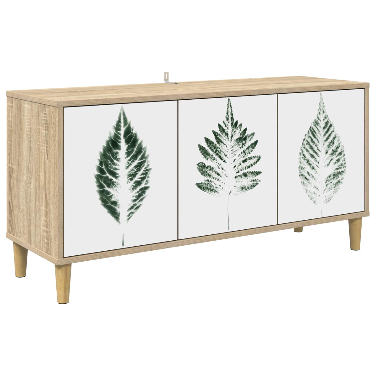 Wooden TV Stand 102cm Wide With 3 Doors - Hanau