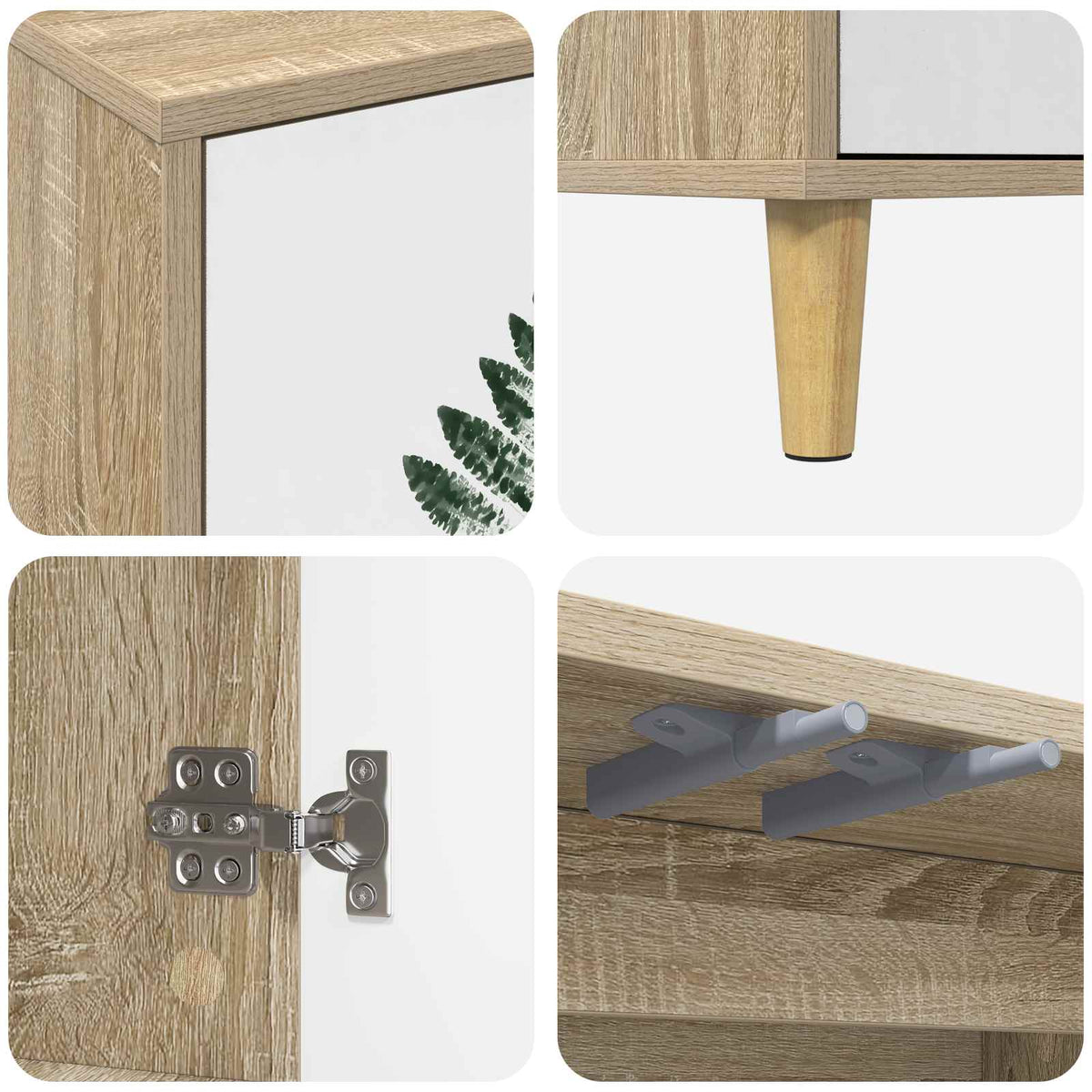 Wooden TV Stand 102cm Wide With 3 Doors - Hanau